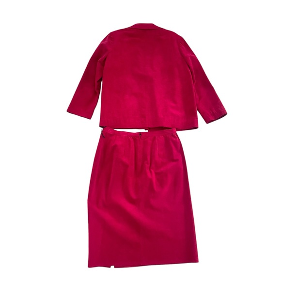 Hot pink suede blazer and skirt combo vintage size 16 (about size 12) - Picture 8 of 13